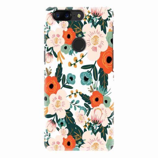Oneplus 5T White Red Floral FLOI