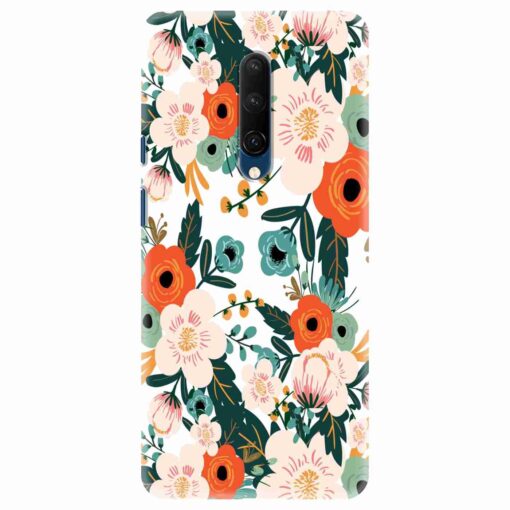 Oneplus 7T Pro White Red Floral FLOI