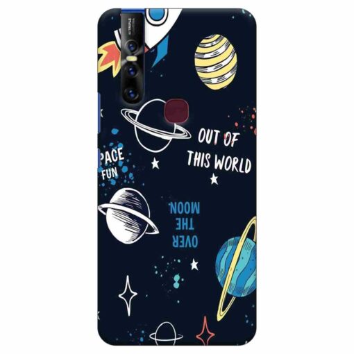 Vivo V15 Mobile Covers Space Fun Doodle