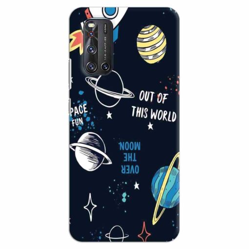 Vivo V19 Mobile Covers Space Fun Doodle