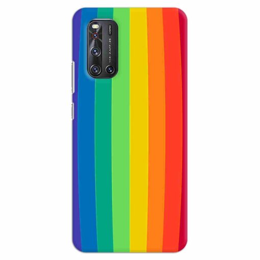 Vivo V19 Mobile Covers Vertical Rainbow