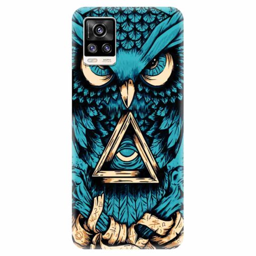 Vivo V20 Mobile Covers Blue Almighty Owl