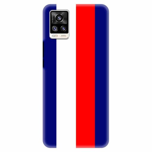 Vivo V20 Mobile Covers Blue Red Straight Line