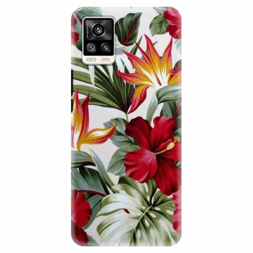 Vivo V20 Mobile Covers Tropical Floral DE5