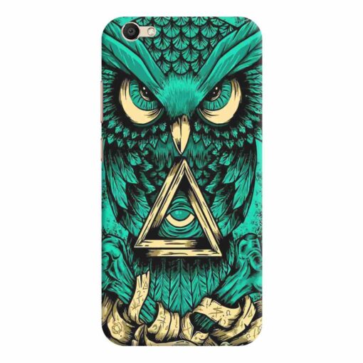 Vivo V5 Mobile Covers Green Almighty Owl