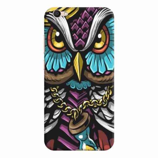 Vivo V5 Mobile Covers Multicolor Owl With Chain