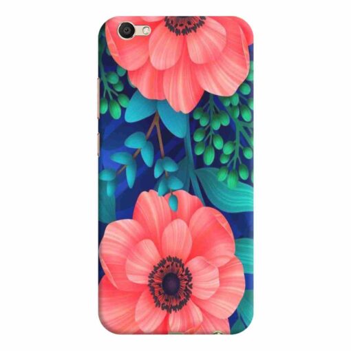 Vivo V5 Mobile Covers Peach Floral