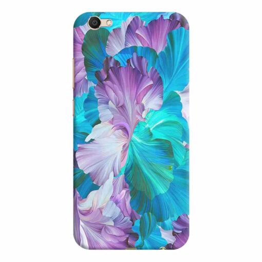 Vivo V5 Mobile Covers Purple Blue Floral FLOG