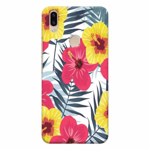 Vivo V9 Mobile Covers Red Yellow Floral FLOB