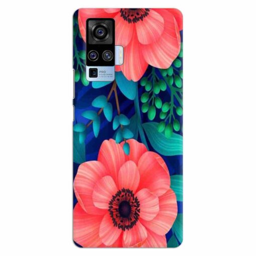 Vivo X50 Pro Mobile Covers Peach Floral