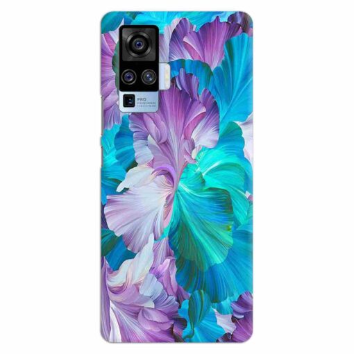 Vivo X50 Pro Mobile Covers Purple Blue Floral FLOG