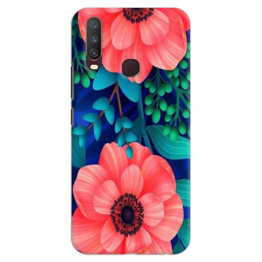 Vivo Y12 Mobile Covers Peach Floral