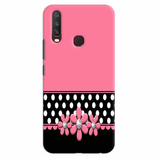 Vivo Y12 Mobile Covers Pink black Floral