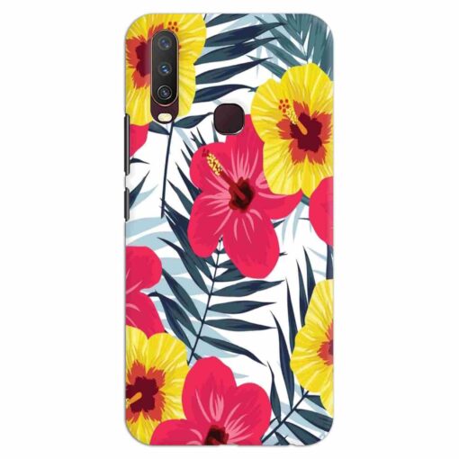 Vivo Y12 Mobile Covers Red Yellow Floral FLOB