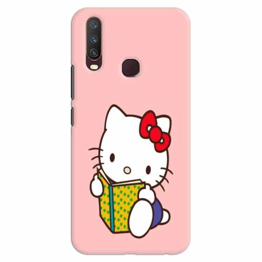 Vivo Y12 Mobile Covers Studying Cute Kitty