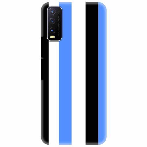 Vivo Y20 Mobile Covers Blue Black Straight Rainbow