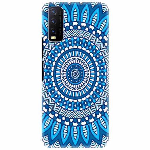 Vivo Y20 Mobile Covers Blue Mandala Art