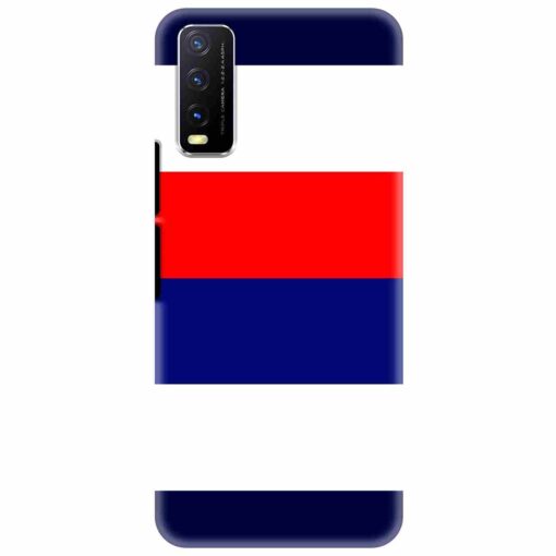 Vivo Y20 Mobile Covers Blue Red Horizontal Line