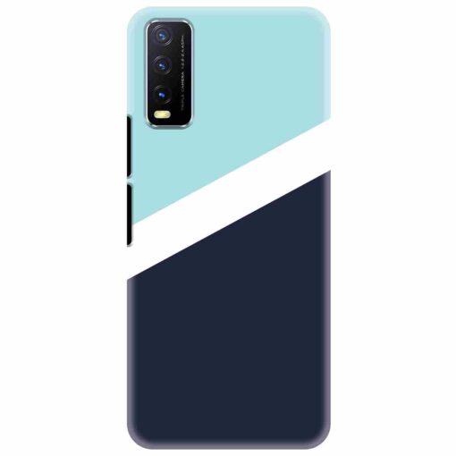 Vivo Y20 Mobile Covers Blue Slanting Designer