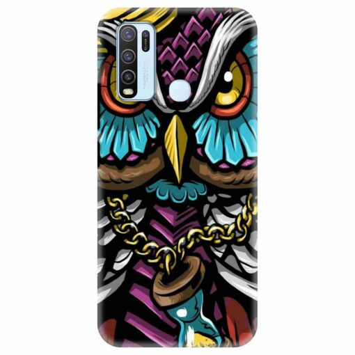 Vivo Y50 Mobile Covers Multicolor Owl With Chain