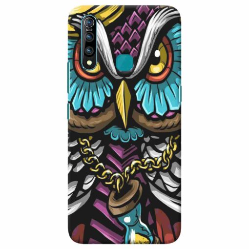 Vivo Z1 Pro Mobile Covers Multicolor Owl With Chain