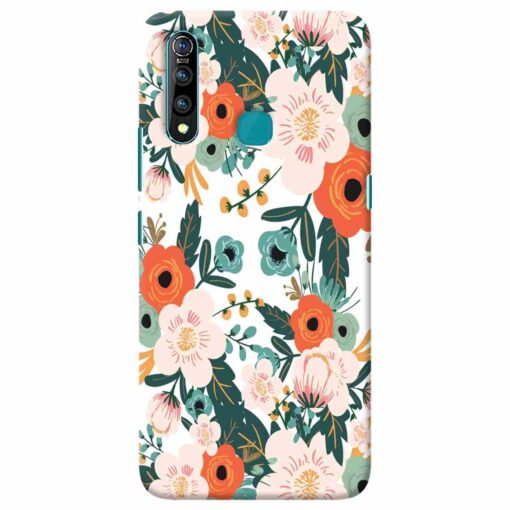 Vivo Z1 Pro Mobile Covers White Red Floral FLOI