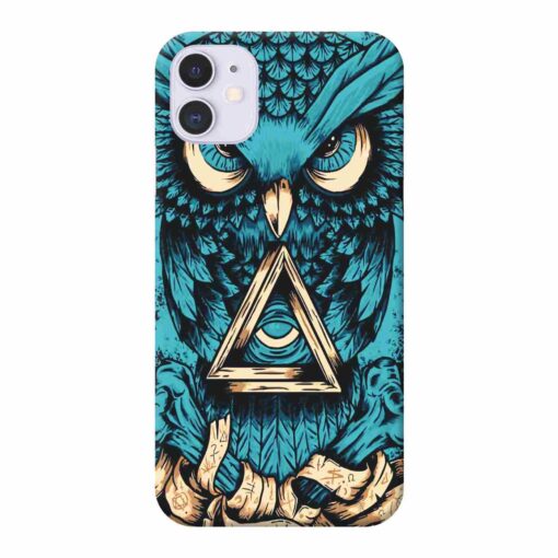 iPhone 11 Mobile Cover Blue Almighty Owl