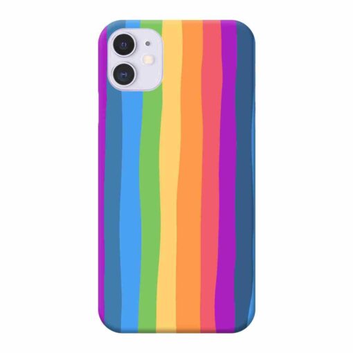 iPhone 11 Mobile Cover Colorful Dark Shade Rainbow