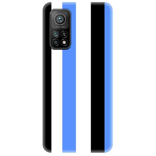 Mi 10T Mobile Cover Blue Black Straight Rainbow