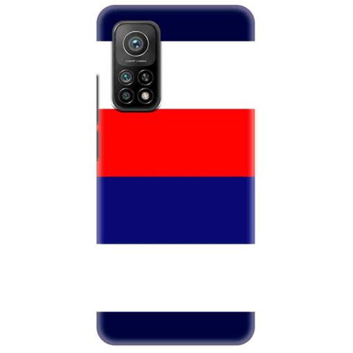 Mi 10T Mobile Cover Blue Red Horizontal Line