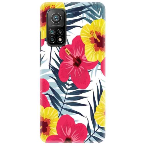 Mi 10T Mobile Cover Red Yellow Floral FLOB