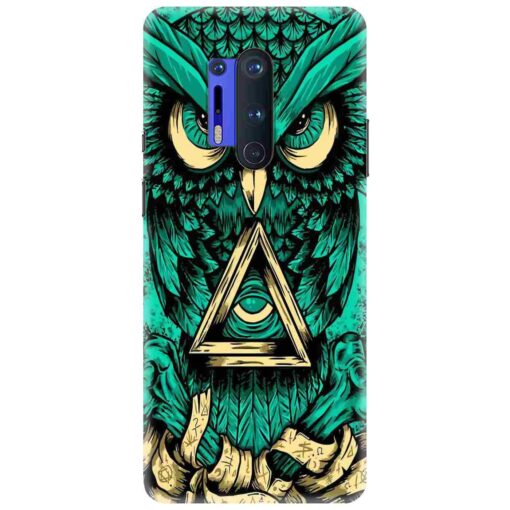 Oneplus 8 Pro Mobile Cover Green Almighty Owl