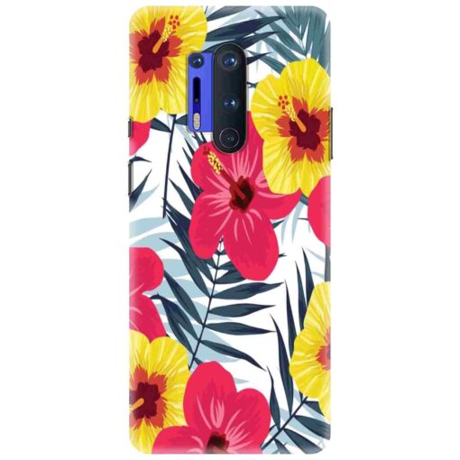 Oneplus 8 Pro Mobile Cover Red Yellow Floral FLOB