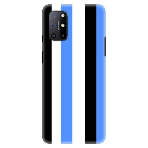 Oneplus 9r Mobile Cover Blue Black Straight Rainbow