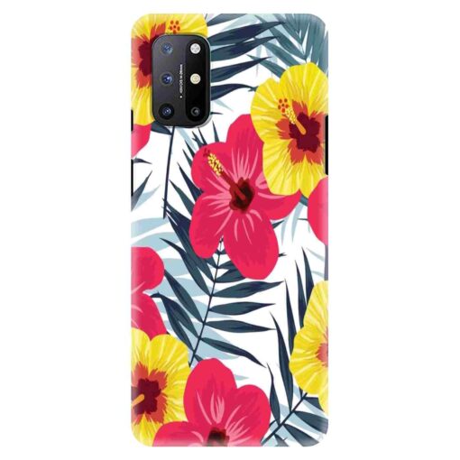 Oneplus 9r Mobile Cover Red Yellow Floral FLOB