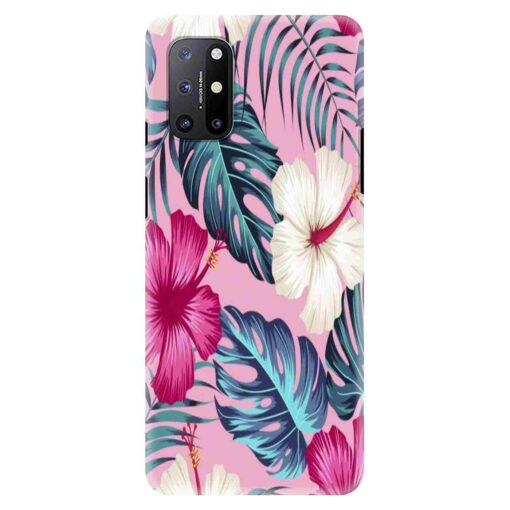Oneplus 9r Mobile Cover White Pink Floral DE3