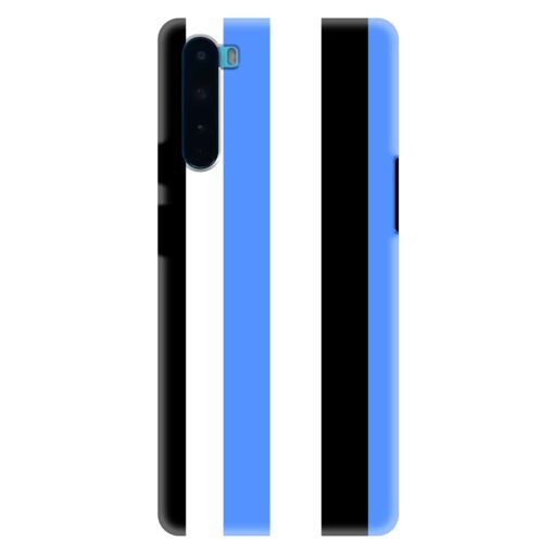 Oneplus Nord Mobile Cover Blue Black Straight Rainbow