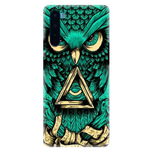 Oneplus Nord Mobile Cover Green Almighty Owl