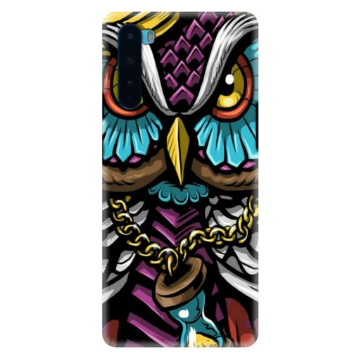 Oneplus Nord Mobile Cover Multicolor Owl With Chain