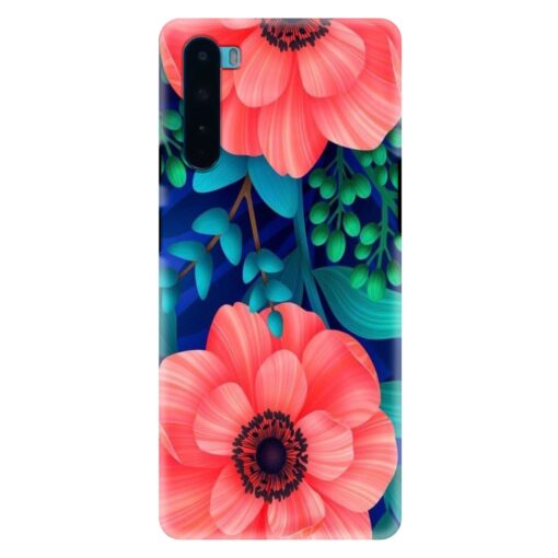 Oneplus Nord Mobile Cover Peach Floral