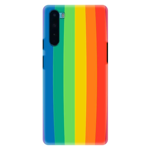 Oneplus Nord Mobile Cover Vertical Rainbow