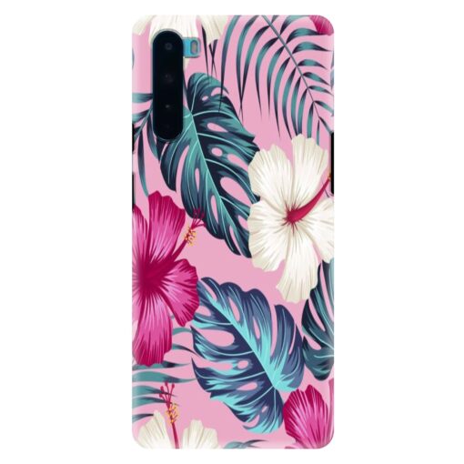 Oneplus Nord Mobile Cover White Pink Floral DE3