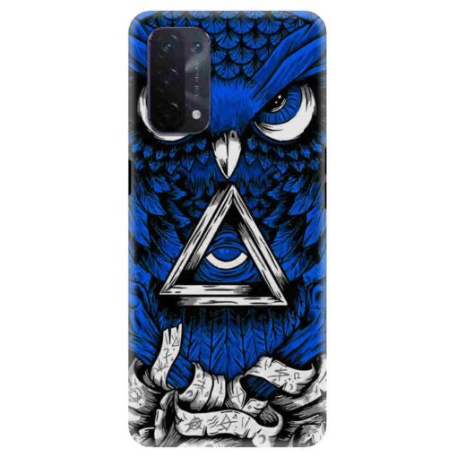 Oppo A54 Mobile Cover Blue Owl