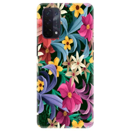 Oppo A54 Mobile Cover Floral Paint Design