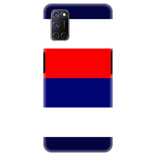 Oppo A72 Mobile Cover Blue Red Horizontal Line