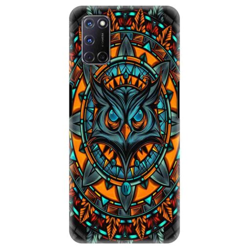 Oppo A72 Mobile Cover Orange Amighty Owl