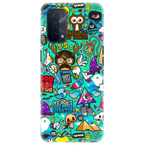 Oppo A74 Mobile Cover Ghost Doodle