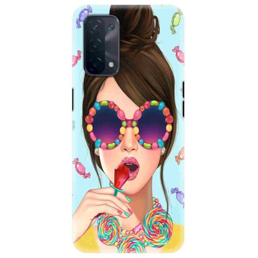 Oppo A74 Mobile Cover Girl With Lollipop