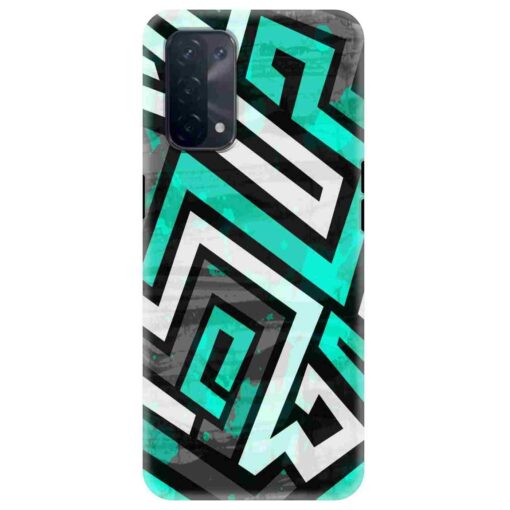 Oppo A74 Mobile Cover Green Abstract FLOE