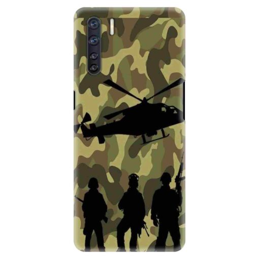 Oppo F15 Mobile Cover Army Design Mobile Cover